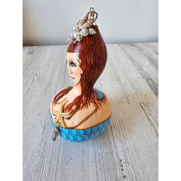 Vintage rowe small mermaid gourd starfish seahorse nautical shell unique ornamen - Picture 2 of 8